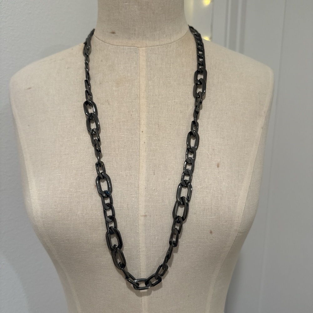 Vince Camuto Gunmetal Color Chain Necklace